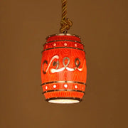Vintage Wine Barrel Resin 1-Light Pendant Light Cuvalon