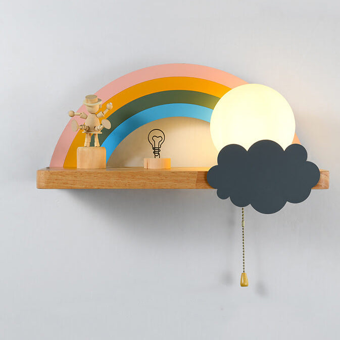 Nordic Cartoon Rainbow 1-Light  Wall Sconce Lamp Cuvalon