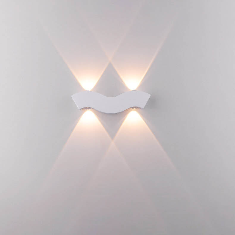 Modern Aluminum Wave LED Waterproof Outdoor Wall Sconce Lamp Cuvalon