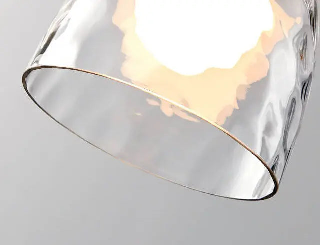 Nordic Clear Rippled Glass Shaded 1-Light Pendant Light Cuvalon