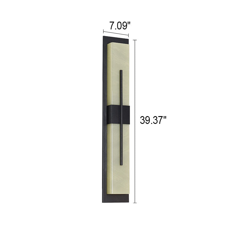 Outdoor Minimalist Rectangular Stainless Steel Acrylic LED Waterproof Wall Sconce Lamp Cuvalon