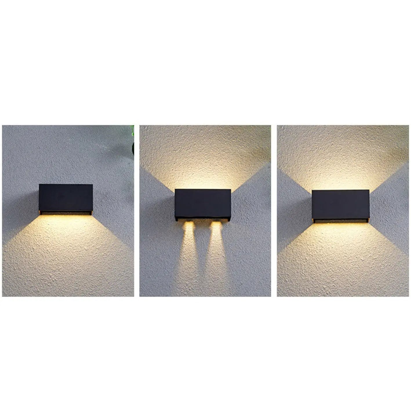 Modern Outdoor Waterproof Rectangular LED Up and Down Illuminated Outdoor Wall Sconce Lamp Cuvalon