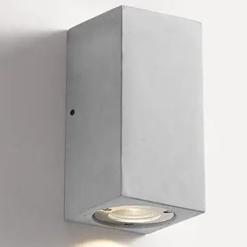 Industrial Cement Square Outdoor 1-Light Waterproof Wall Sconce Lamp Cuvalon