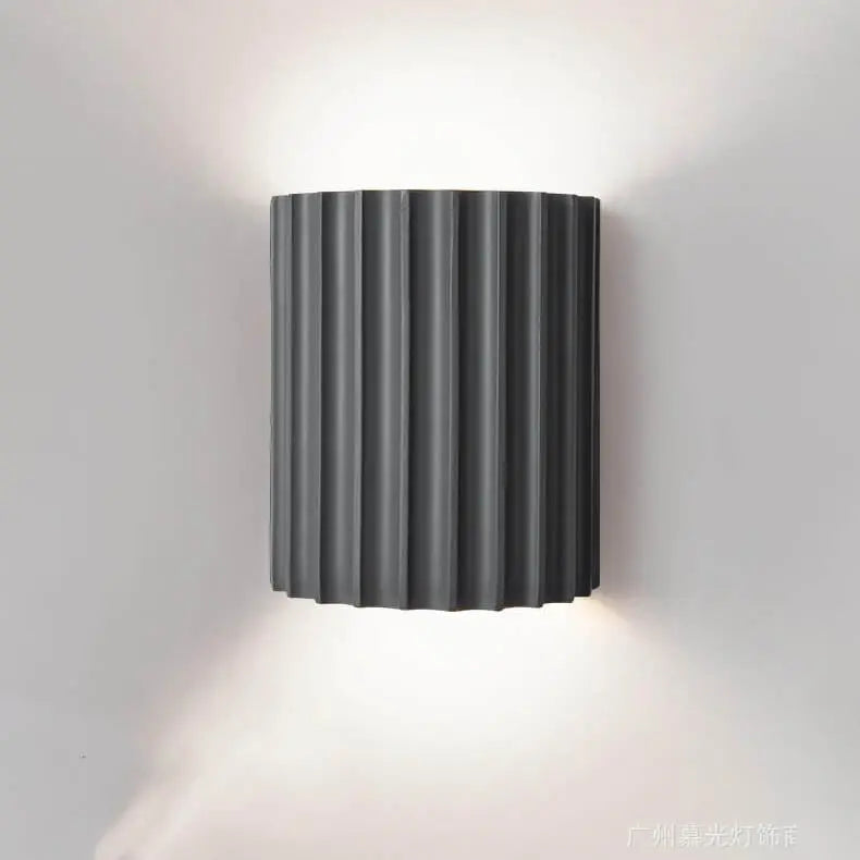 Macaron Resin Striped Half Cylinder 1-Light Wall Sconce Lamp Cuvalon