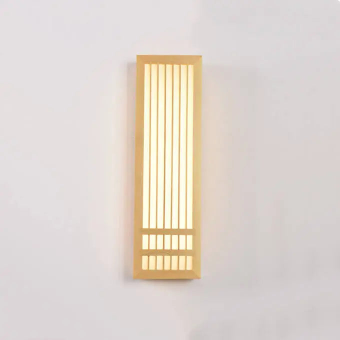 Modern Minimalist Solid Wood Acrylic Rectangular LED  Wall Sconce Lamp for Living Room Cuvalon
