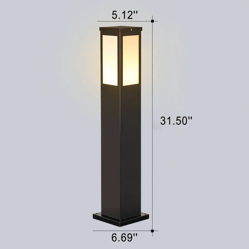 Modern Solar Lawn Square Column Outdoor Waterproof Path Lamp Cuvalon