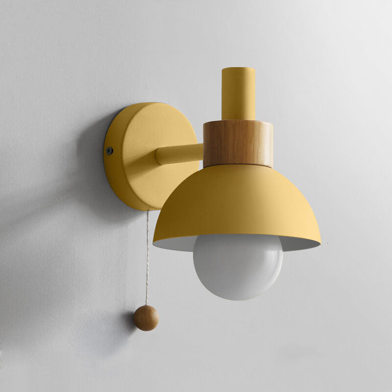 Nordic Macaron Globe 1-Light Wall Sconce Lamp Cuvalon