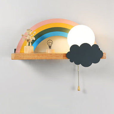 Nordic Cartoon Rainbow 1-Light  Wall Sconce Lamp Cuvalon