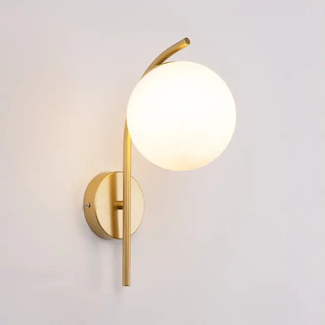 Nordic Arc Glass Globe 1-Light  Wall Sconce Lamp Cuvalon