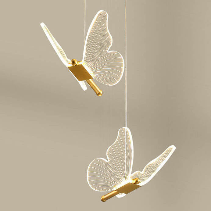 Minimalist Acrylic Butterfly LED Pendant Light Cuvalon