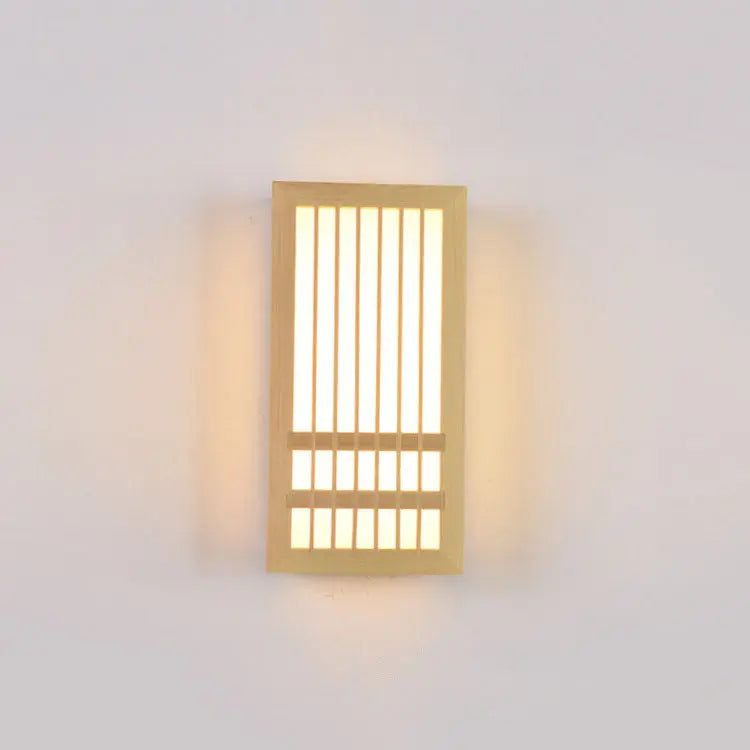 Modern Minimalist Solid Wood Acrylic Rectangular LED  Wall Sconce Lamp for Living Room Cuvalon