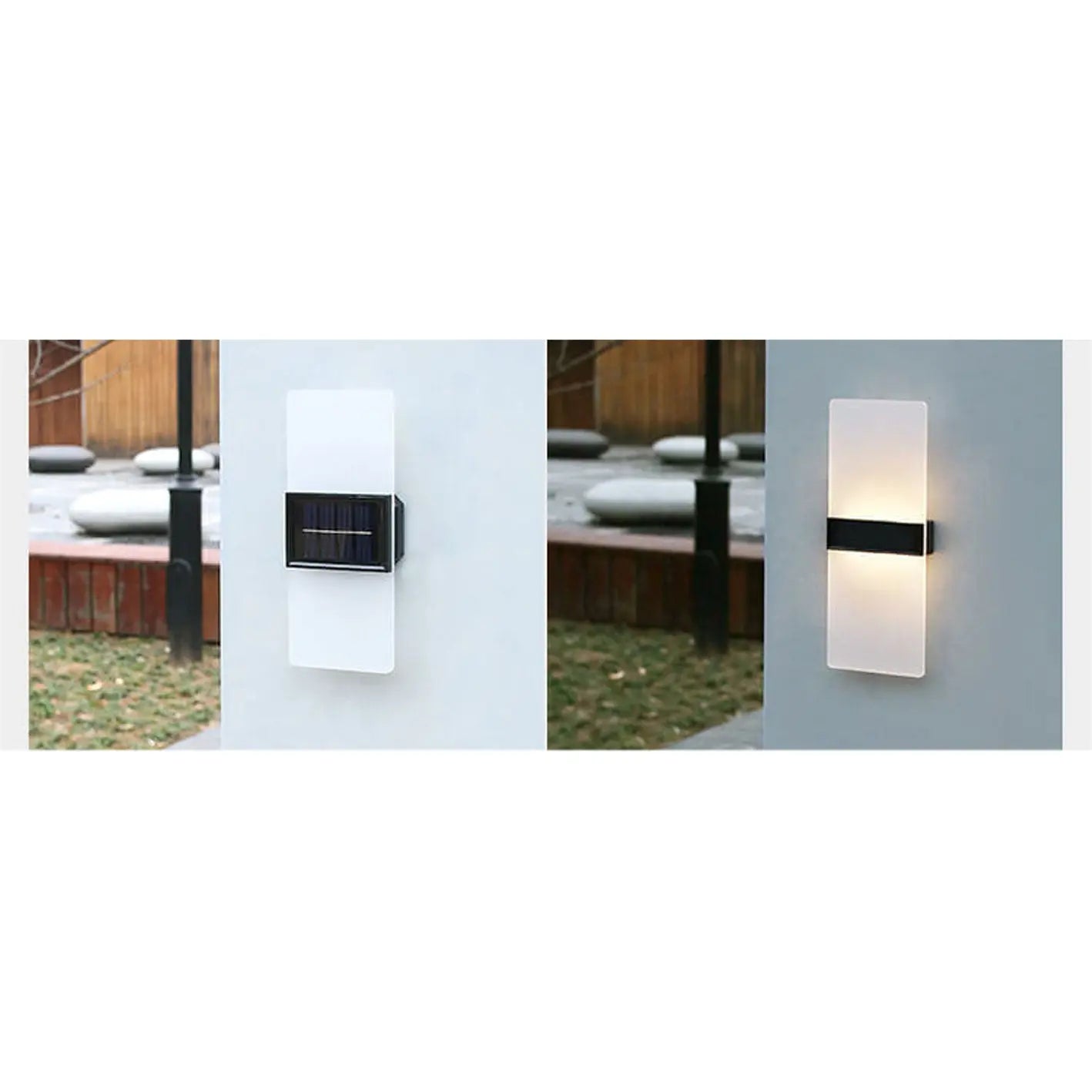 Courtyard Waterproof Acrylic LED Solar Wall Sconce Lamp Outdoor Light Cuvalon