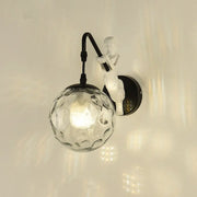 Vintage Rustic Mermaid Orb 1-Light Wall Sconce Lamp Cuvalon