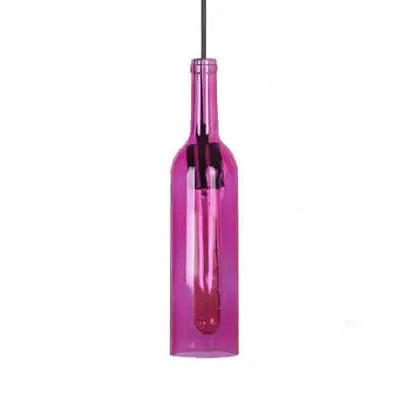 Antique Glass Wine Bottle 1-Light Pendant Light Cuvalon