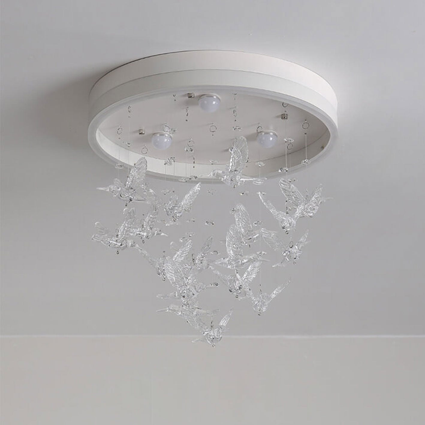 Modern Creative Cartoon Round Bird / Skirt Hanging LED Flush Mount Ceiling Light Cuvalon