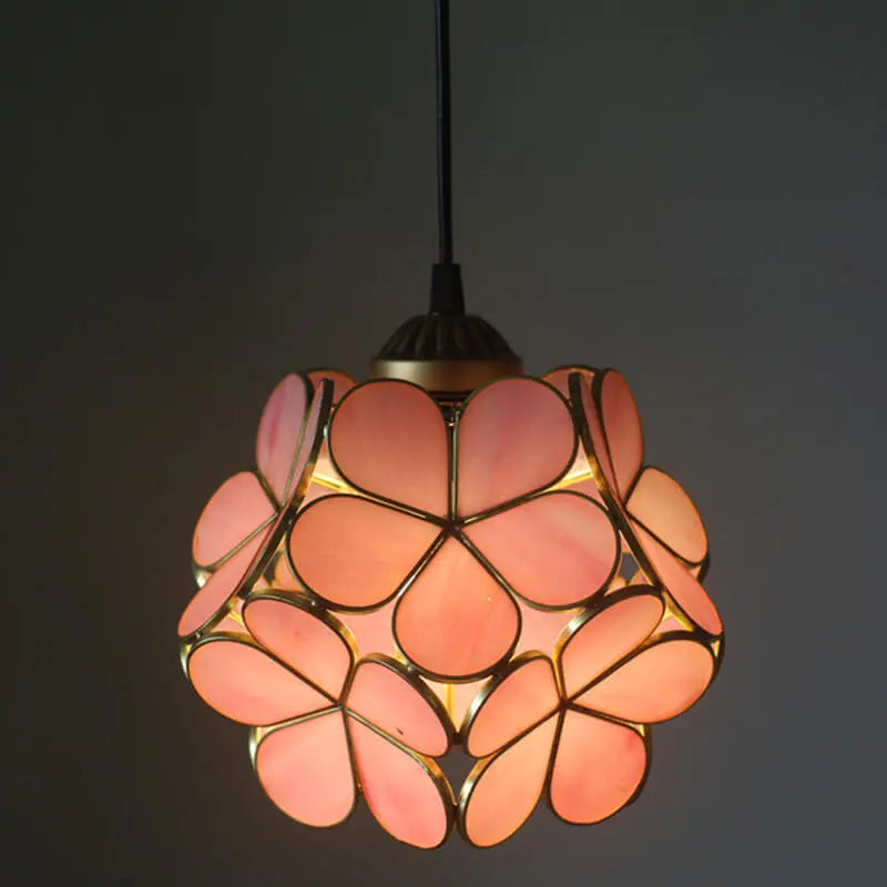 Vintage Stained Glass Petal 1-Light Pendant Light Cuvalon