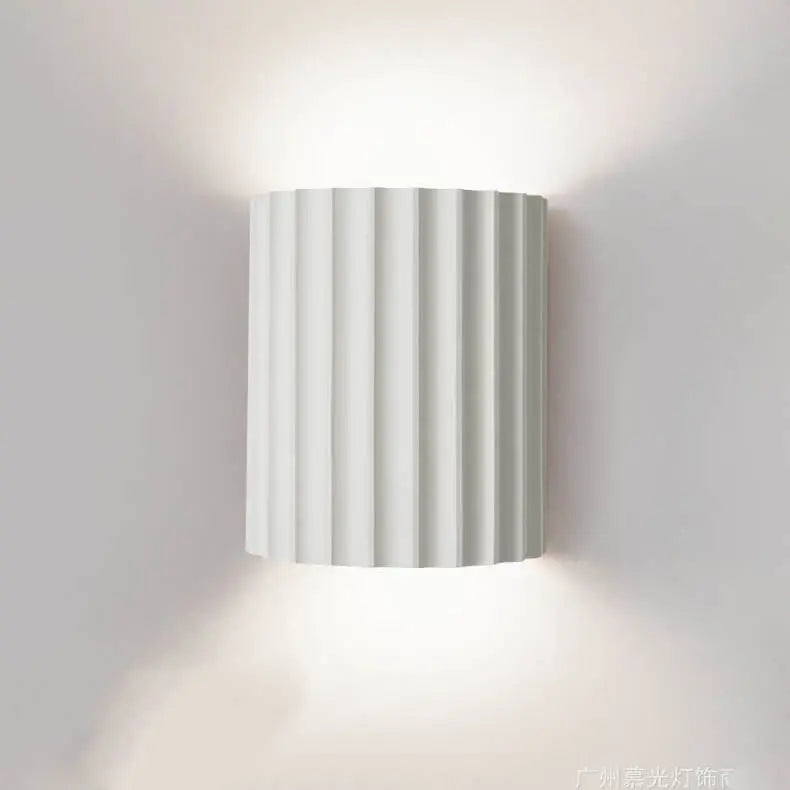 Macaron Resin Striped Half Cylinder 1-Light Wall Sconce Lamp Cuvalon