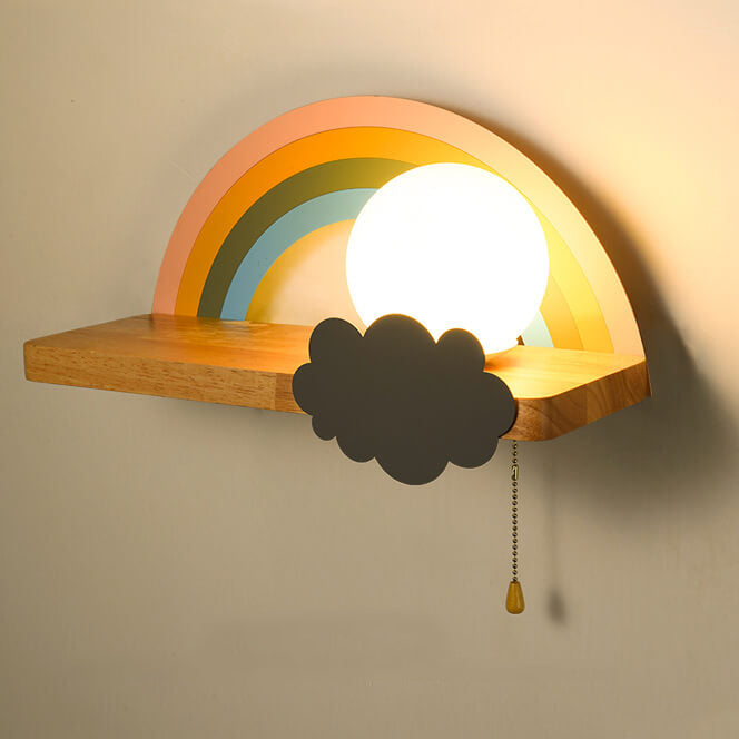Nordic Cartoon Rainbow 1-Light  Wall Sconce Lamp Cuvalon