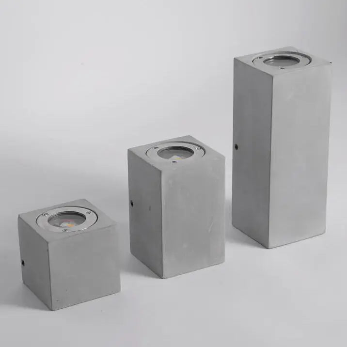 Industrial Cement Square Outdoor 1-Light Waterproof Wall Sconce Lamp Cuvalon