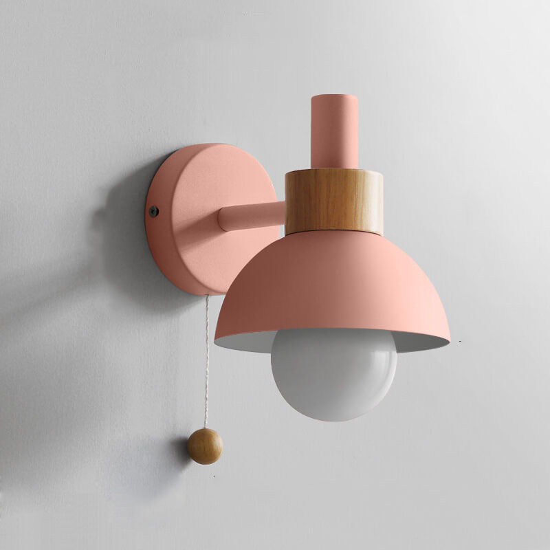 Nordic Macaron Globe 1-Light Wall Sconce Lamp Cuvalon