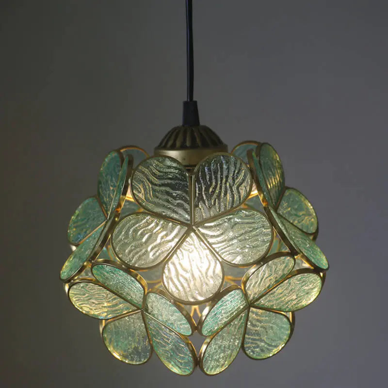 Vintage Stained Glass Petal 1-Light Pendant Light Cuvalon
