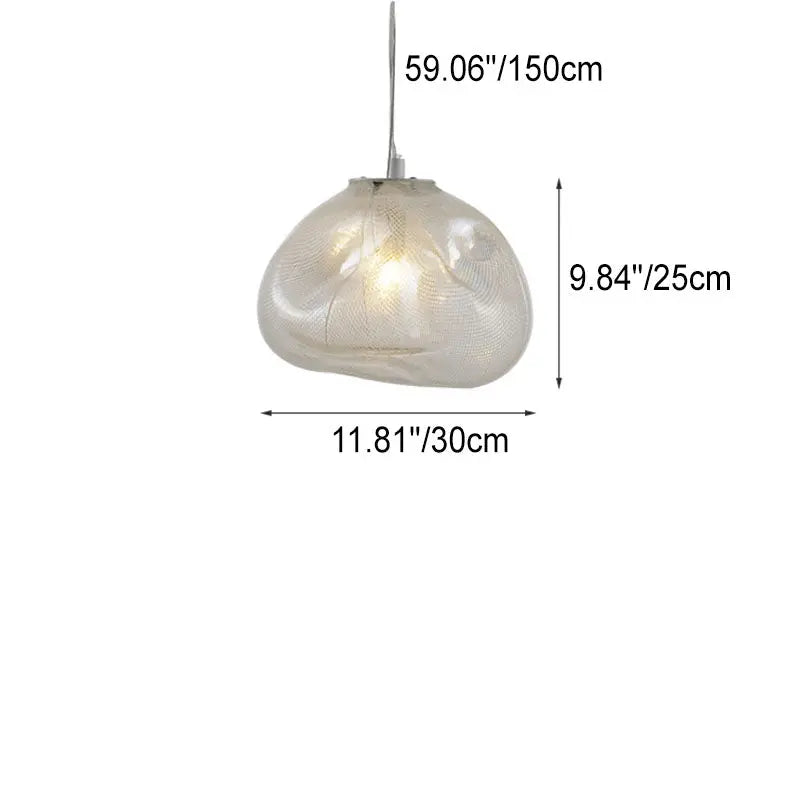 Modern Shaped Glass 1-Light Cloud Suspension Pendant Light Cuvalon