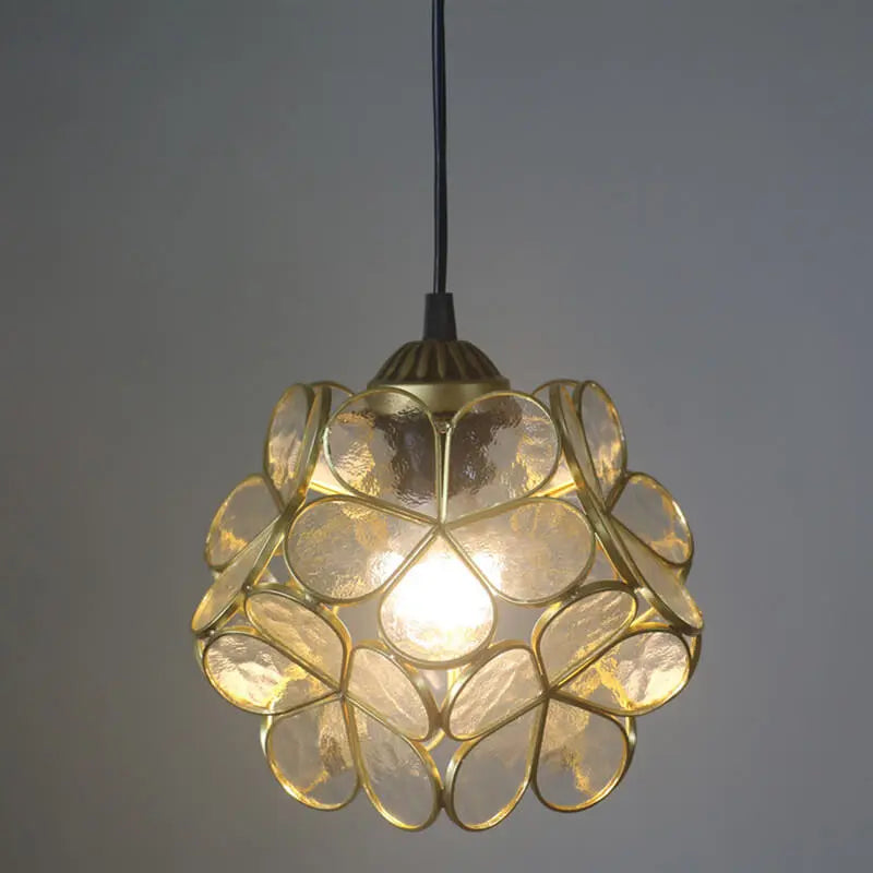 Vintage Stained Glass Petal 1-Light Pendant Light Cuvalon