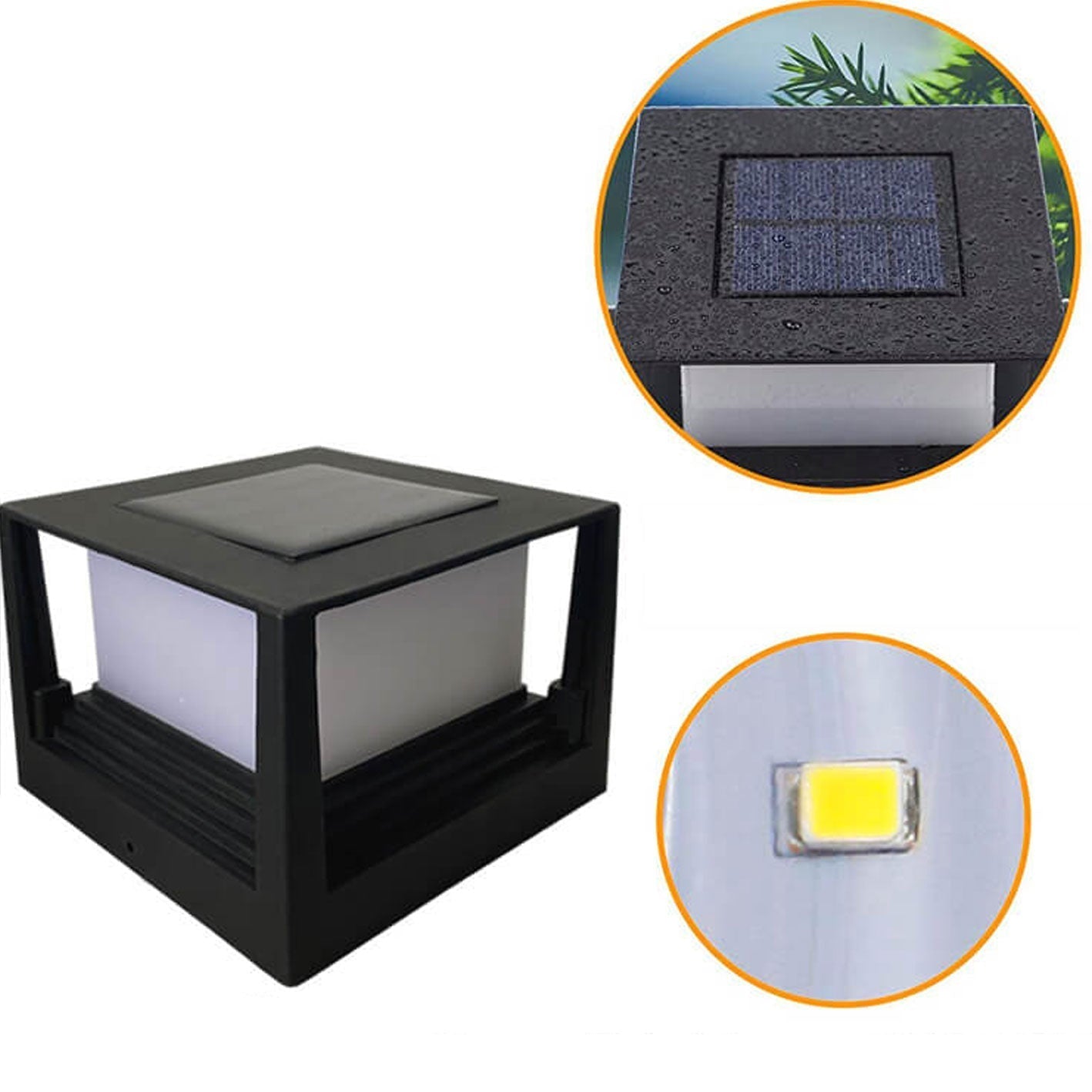 Outdoor Solar Pillar Head Light Square Pillar Head Light Garden Light Cuvalon