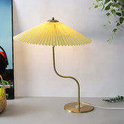 Retro Pleated Umbrella Shaped 1-Light Decorative Table Lamp Cuvalon