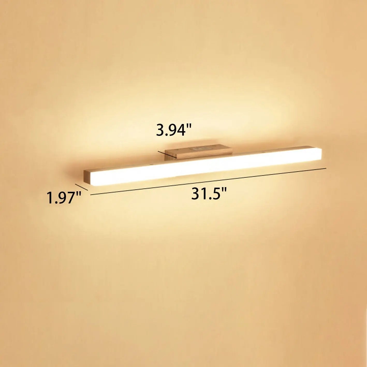 Nordic Minimalist Wooden Long Strip Vanity Light LED Wall Sconce Lamp Cuvalon