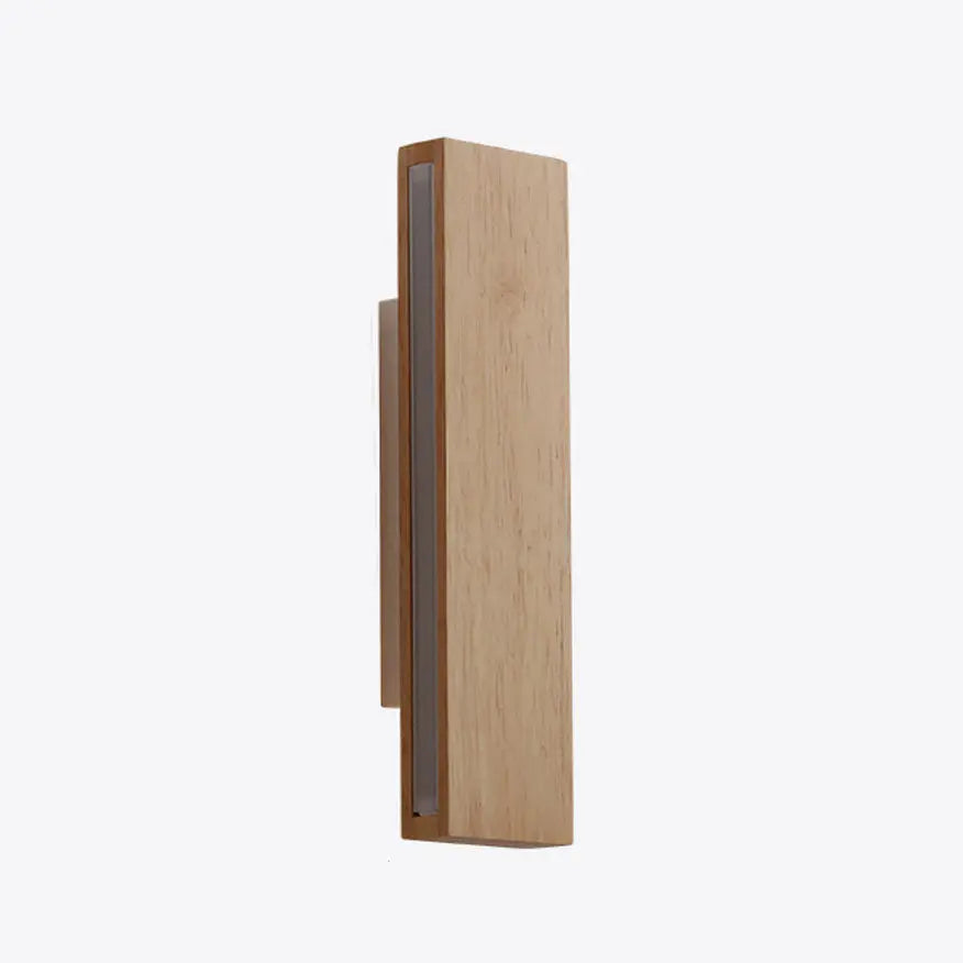 Japanese Minimalist Log Rectangular Flat Rotatable LED Wall Sconce Lamp Cuvalon