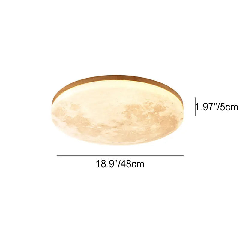 Nordic Minimalist Moon Round PVC LED Flush Mount Ceiling Light Cuvalon