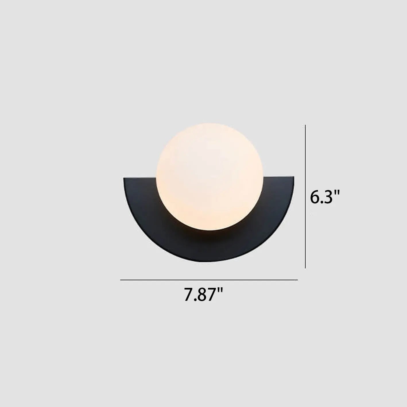 Modern Minimalist Glass Spherical Colorful Semicircle Design 1-Light Wall Sconce Lamp Cuvalon