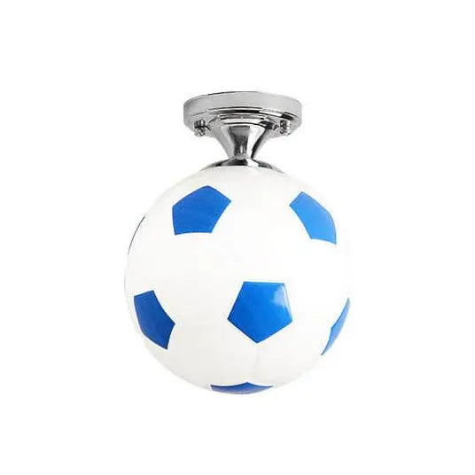 Creative Basketball Soccer Glass 1-Light Semi-Flush Mount Ceiling Light Cuvalon