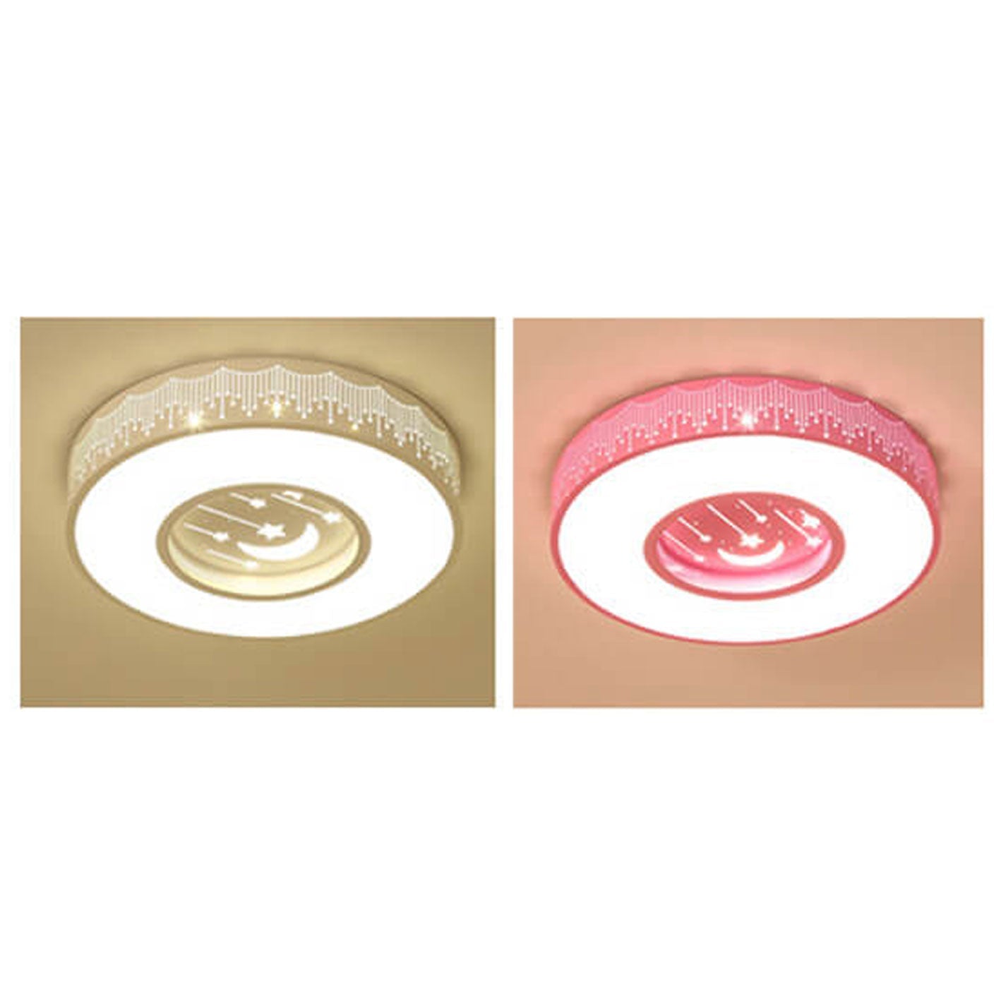 Modern Minimalist Starry Sky Round Children's LED Flush Mount Ceiling Light Cuvalon