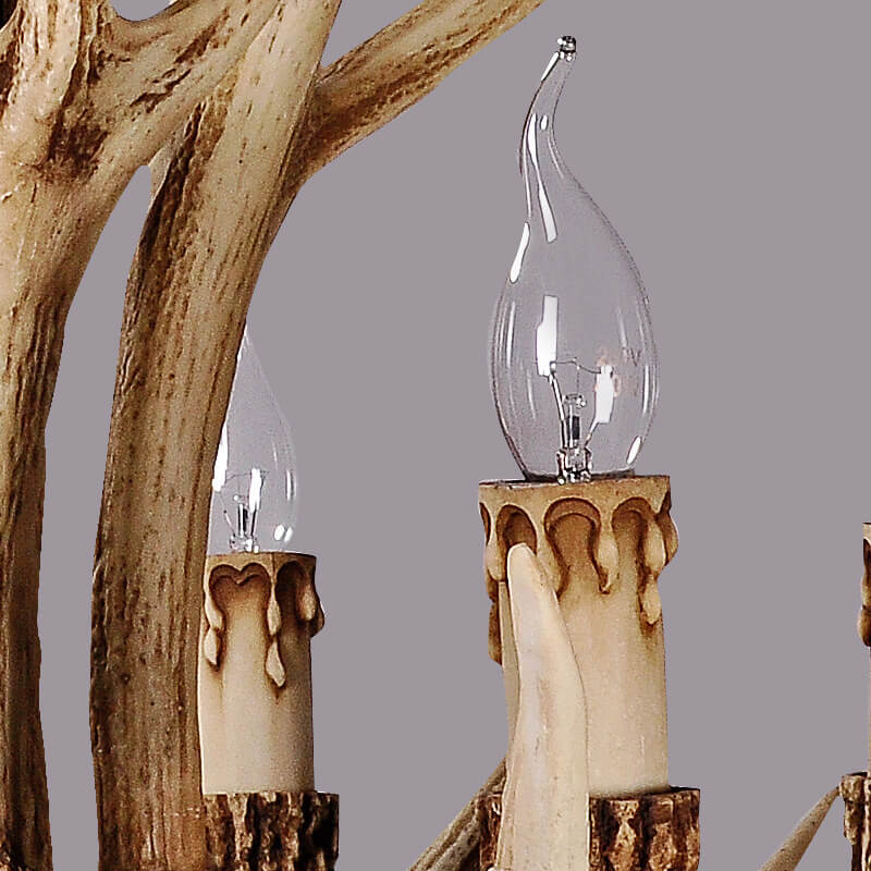 Country Style Antler Resin 6-Light Chandeliers Cuvalon