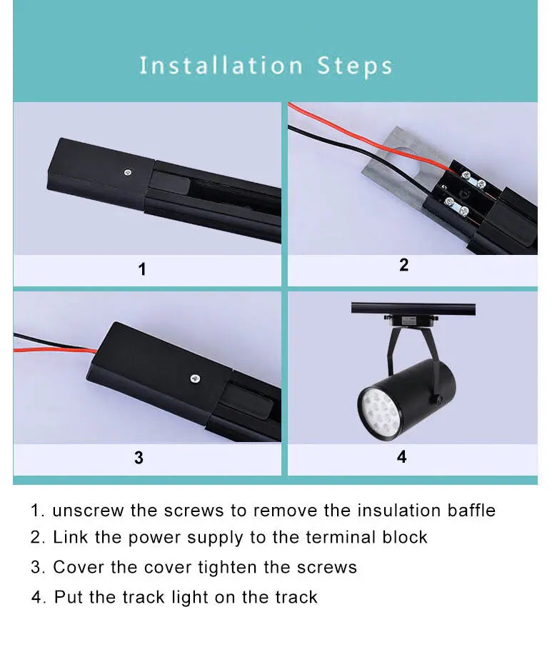 Multi-Adaptation Track Lighting Rail LED Track Light Accessories Cuvalon