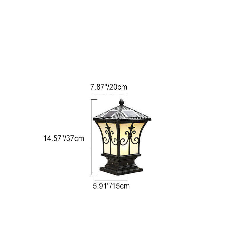 Modern Vintage Waterproof Patio Solar Outdoor Column Head Light Cuvalon