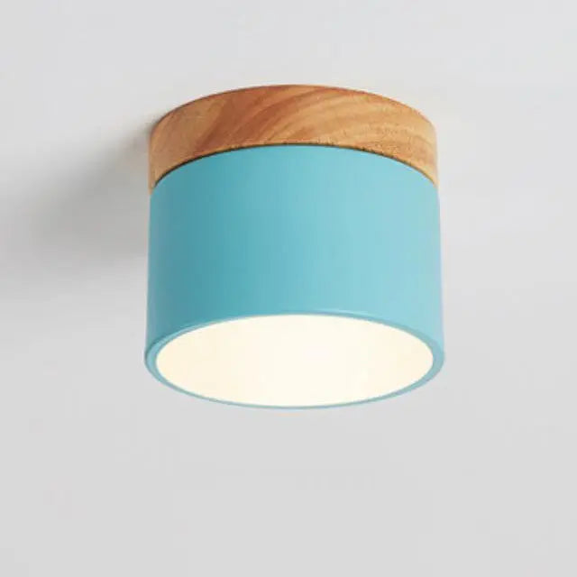 Scandinavian Macaroon Solid Color Log LED Flush Mount Ceiling Light Cuvalon