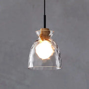 Nordic Clear Rippled Glass Shaded 1-Light Pendant Light Cuvalon