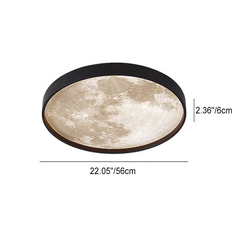 Nordic Creative Moon Round LED Flush Mount Ceiling Light Cuvalon