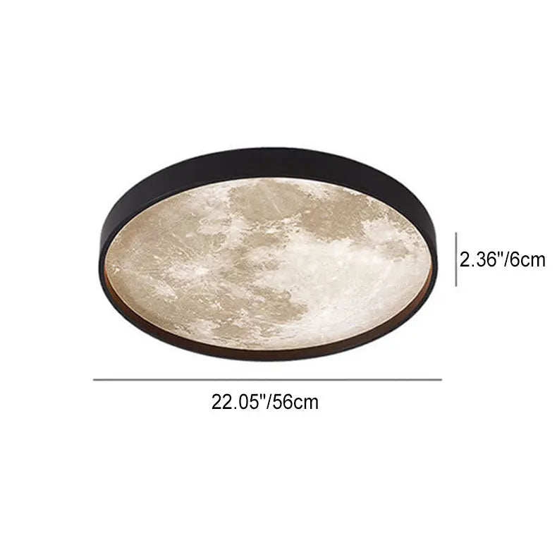 Nordic Creative Moon Round LED Flush Mount Ceiling Light Cuvalon
