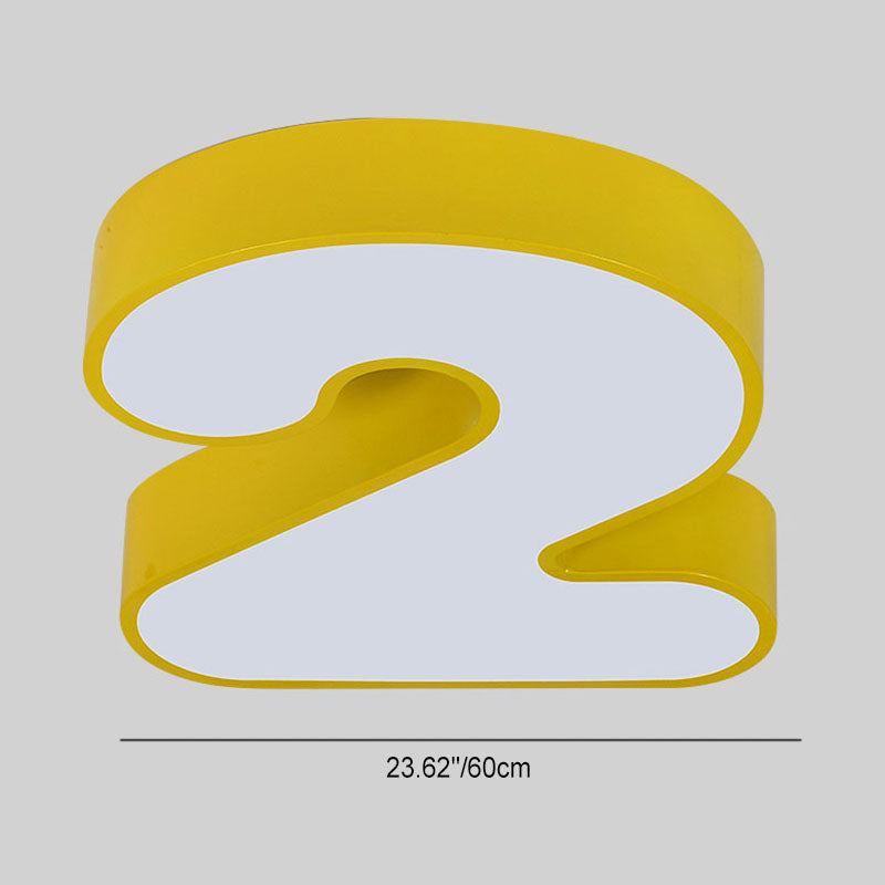 Contemporary Creative Kids Iron Number Design LED Flush Mount Ceiling Light For Bedroom Cuvalon