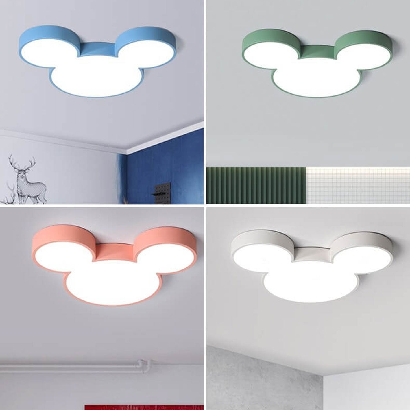 Mouse Cartoon Slim LED Flush Mount Ceiling Light Cuvalon
