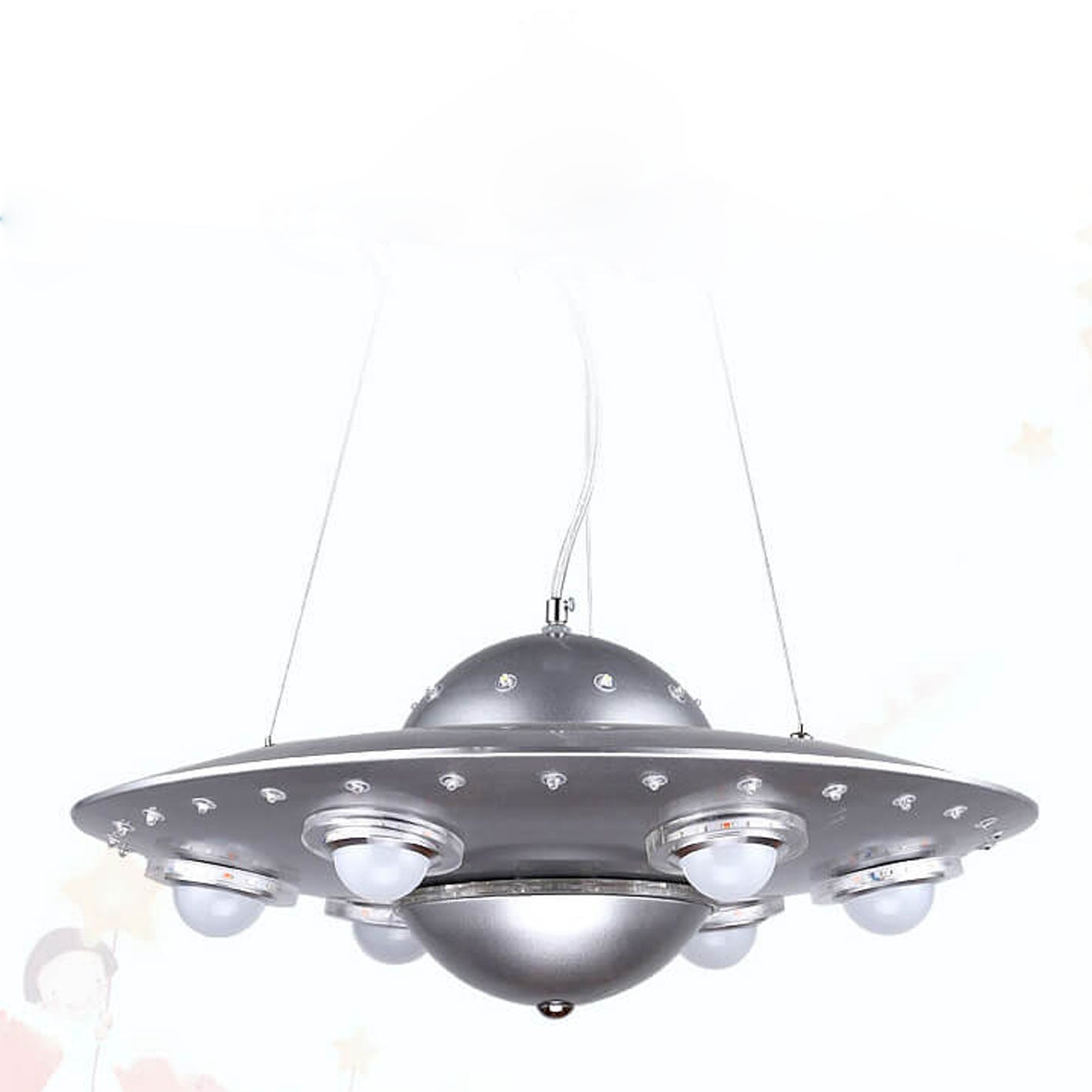 Creative Cartoon UFO Flying Saucer LED Kids Chandelier Cuvalon
