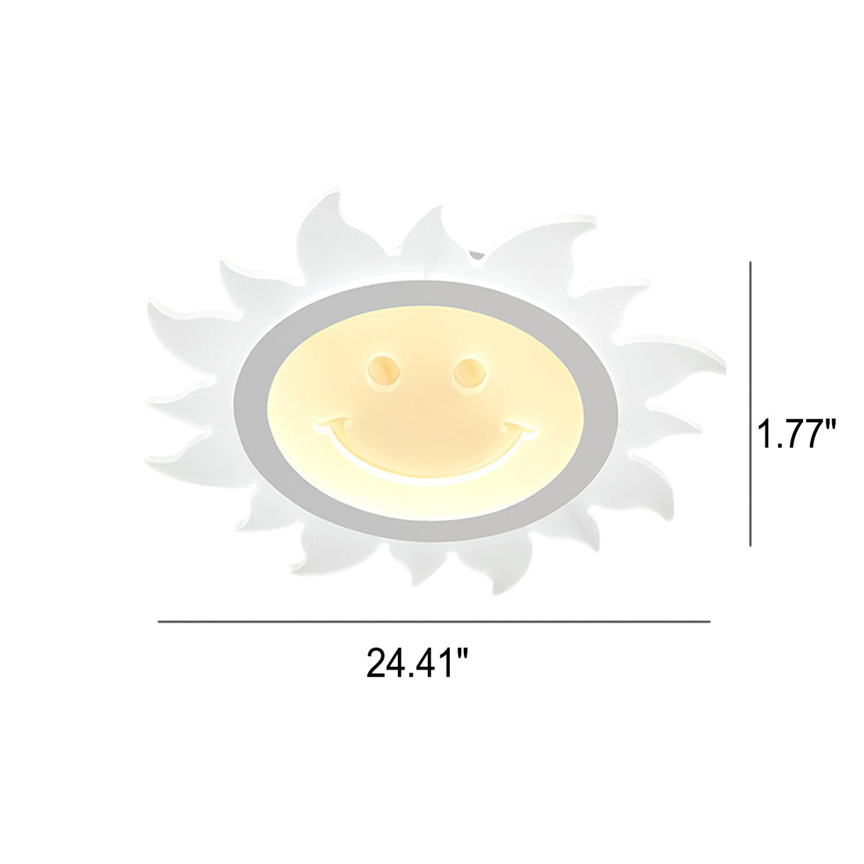Creative Cartoon Smiley Sun LED Flush Mount Ceiling Light Cuvalon