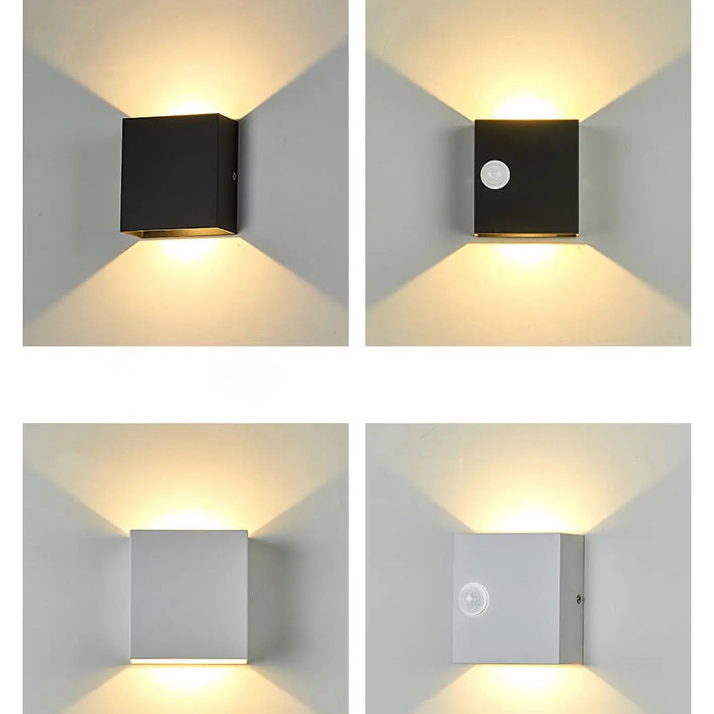 Modern Simple Square LED Body Sensor Wall Sconce Lamp Cuvalon