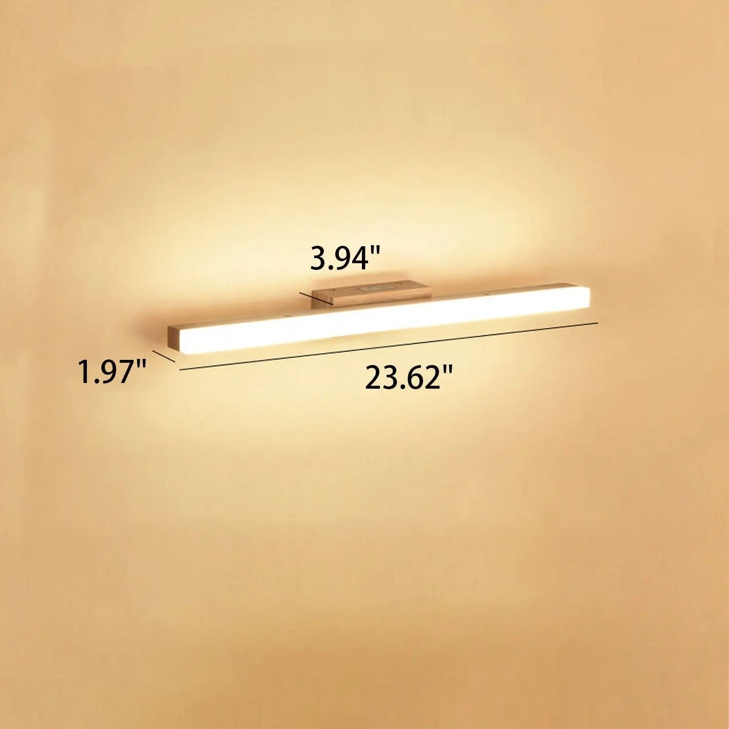 Nordic Minimalist Wooden Long Strip Vanity Light LED Wall Sconce Lamp Cuvalon