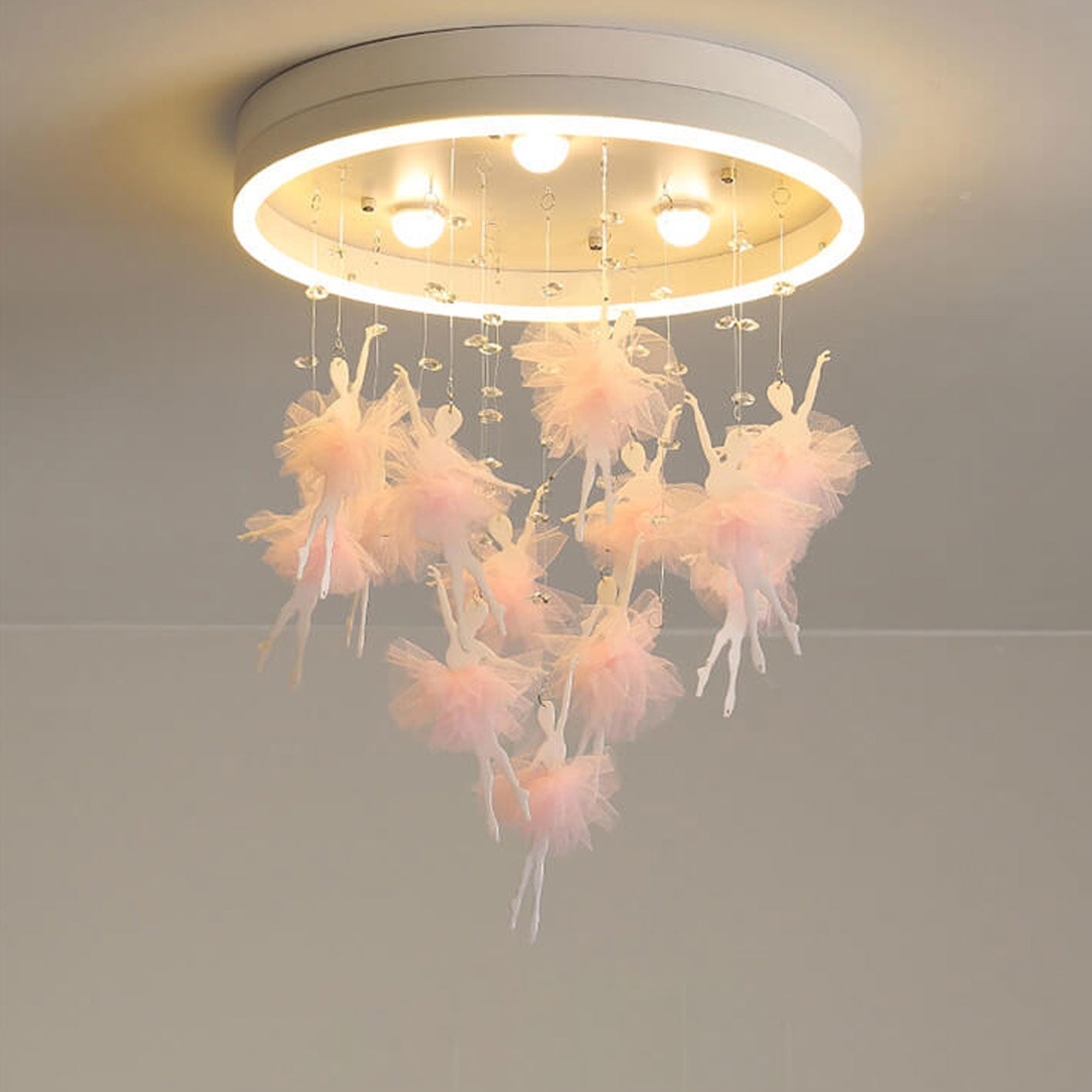 Modern Creative Cartoon Round Bird / Skirt Hanging LED Flush Mount Ceiling Light Cuvalon