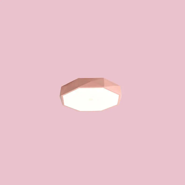 Nordic Macaron Diamond Geometry Iron Acrylic LED Flush Mount Ceiling Light Cuvalon